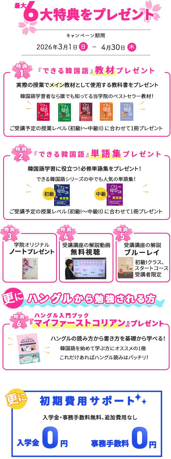 春の韓国語スタート応援キャンペーン